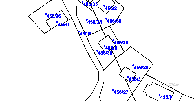 Parcela st. 456/35 v KÚ Holany, Katastrální mapa