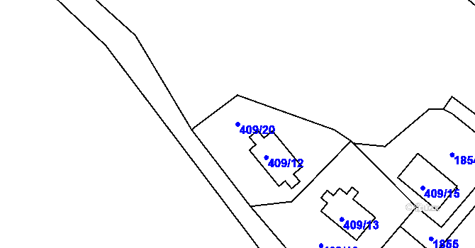 Parcela st. 409/20 v KÚ Holany, Katastrální mapa