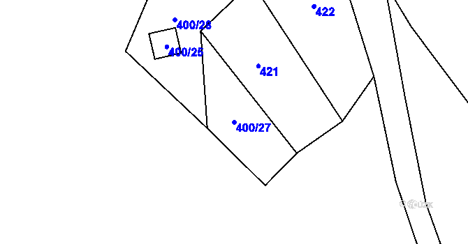 Parcela st. 400/27 v KÚ Holany, Katastrální mapa