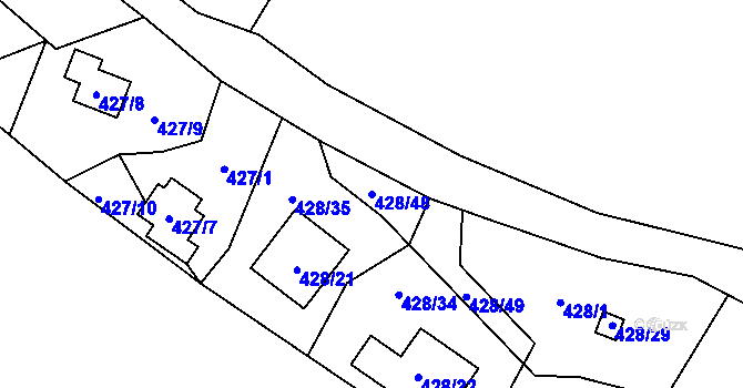 Parcela st. 428/48 v KÚ Holany, Katastrální mapa