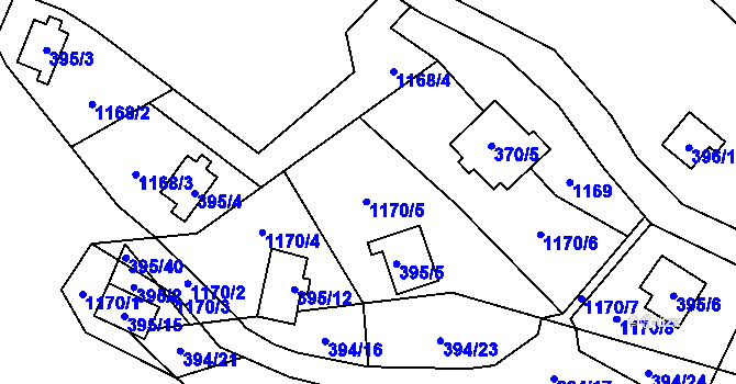Parcela st. 395/27 v KÚ Holany, Katastrální mapa