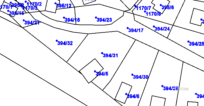 Parcela st. 394/31 v KÚ Holany, Katastrální mapa