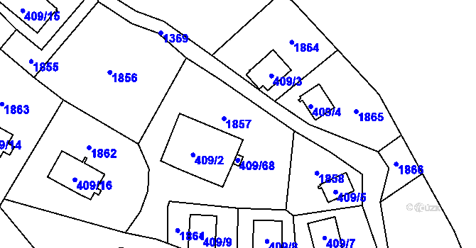 Parcela st. 409/50 v KÚ Holany, Katastrální mapa