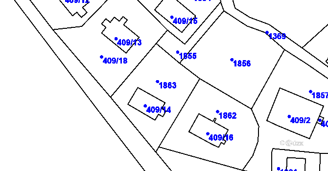 Parcela st. 409/56 v KÚ Holany, Katastrální mapa