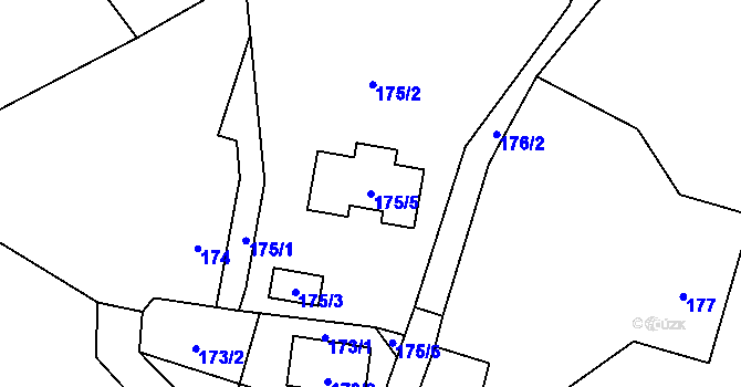 Parcela st. 175/5 v KÚ Holany, Katastrální mapa