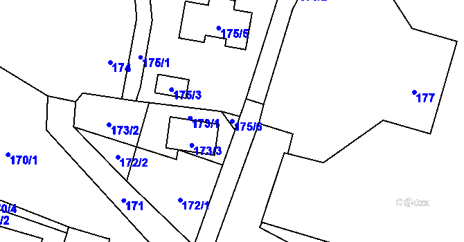 Parcela st. 175/6 v KÚ Holany, Katastrální mapa