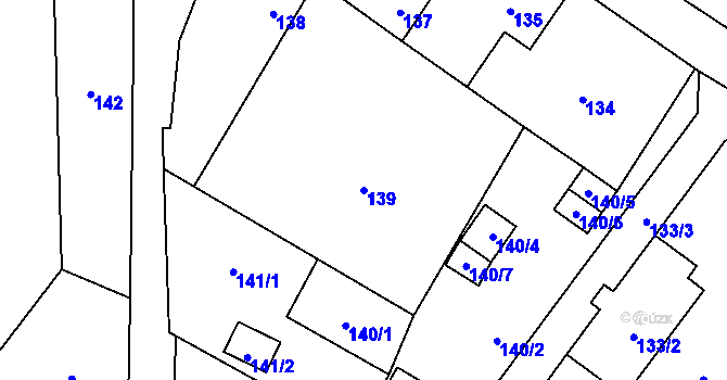 Parcela st. 139 v KÚ Holany, Katastrální mapa