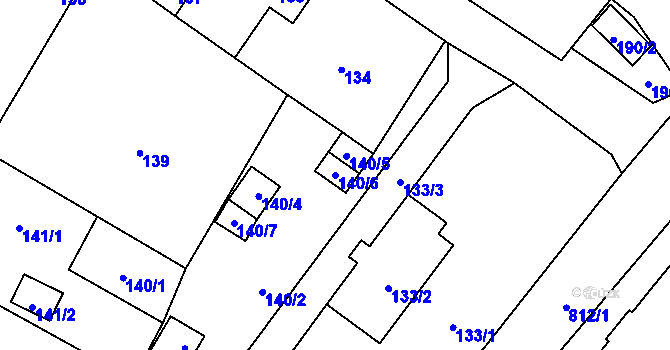 Parcela st. 140/6 v KÚ Holany, Katastrální mapa