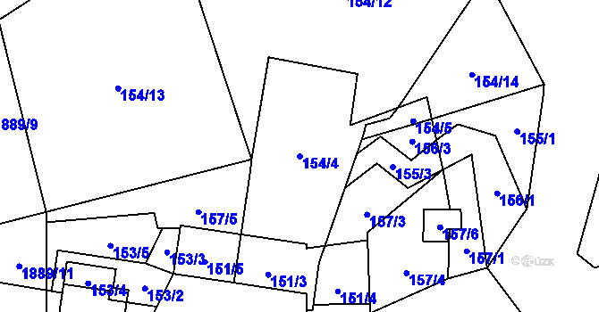 Parcela st. 154/4 v KÚ Holany, Katastrální mapa