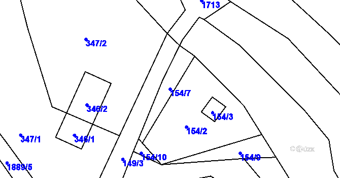 Parcela st. 154/7 v KÚ Holany, Katastrální mapa