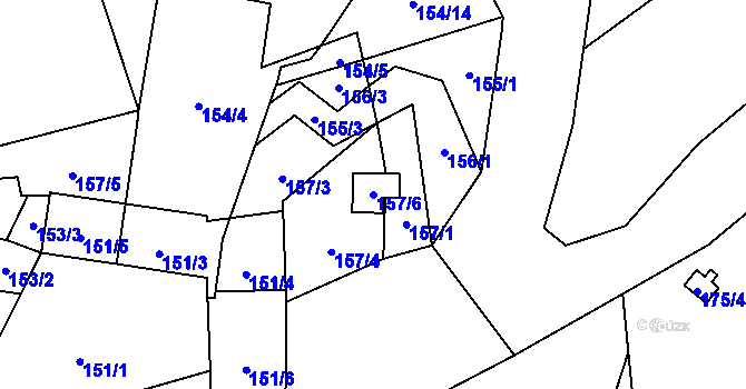 Parcela st. 157/6 v KÚ Holany, Katastrální mapa