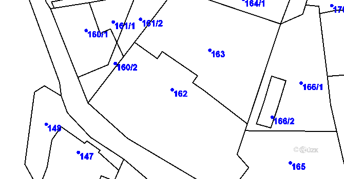 Parcela st. 162 v KÚ Holany, Katastrální mapa