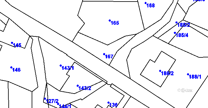 Parcela st. 167 v KÚ Holany, Katastrální mapa