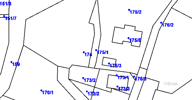 Parcela st. 175/1 v KÚ Holany, Katastrální mapa