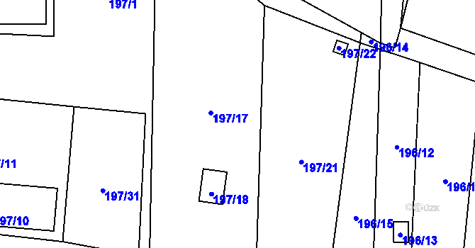 Parcela st. 197/19 v KÚ Holany, Katastrální mapa