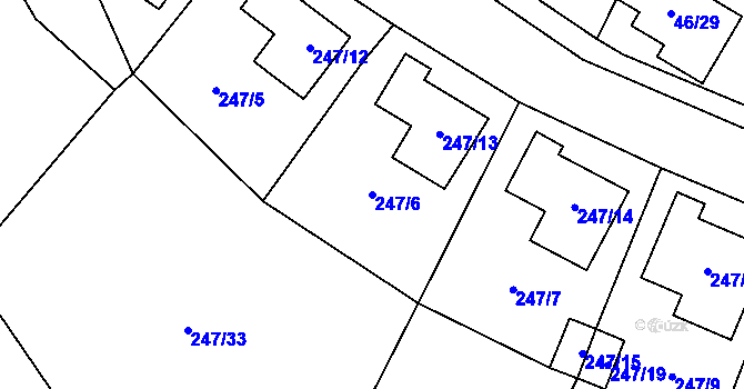 Parcela st. 247/6 v KÚ Holany, Katastrální mapa