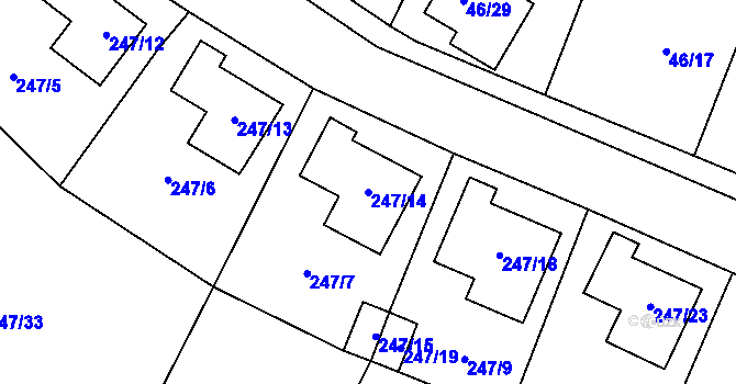 Parcela st. 247/14 v KÚ Holany, Katastrální mapa