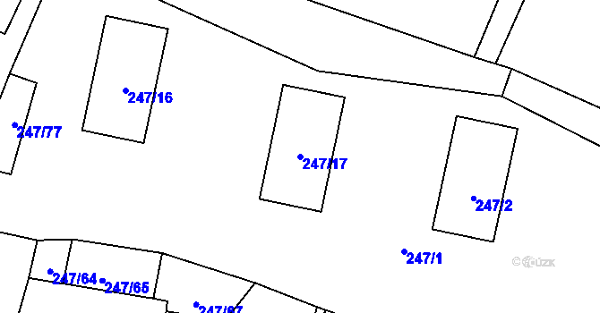 Parcela st. 247/17 v KÚ Holany, Katastrální mapa