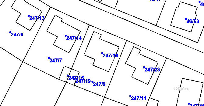 Parcela st. 247/18 v KÚ Holany, Katastrální mapa