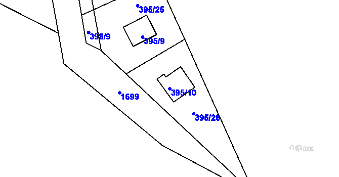 Parcela st. 395/10 v KÚ Holany, Katastrální mapa