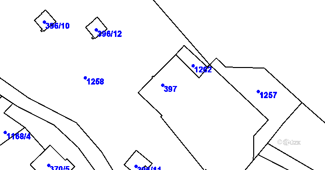 Parcela st. 397 v KÚ Holany, Katastrální mapa
