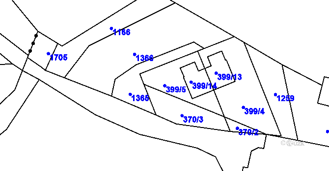 Parcela st. 399/5 v KÚ Holany, Katastrální mapa