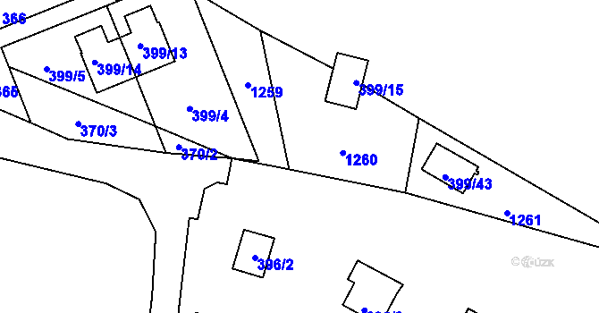 Parcela st. 399/8 v KÚ Holany, Katastrální mapa
