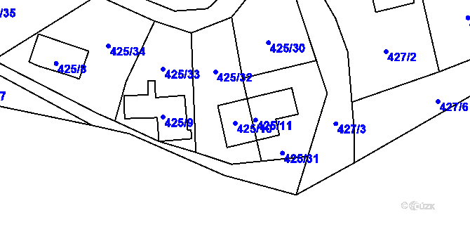 Parcela st. 425/10 v KÚ Holany, Katastrální mapa