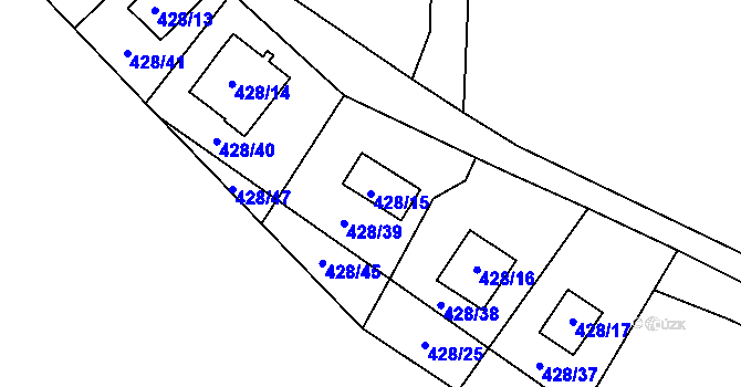 Parcela st. 428/15 v KÚ Holany, Katastrální mapa