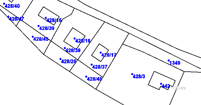 Parcela st. 428/17 v KÚ Holany, Katastrální mapa