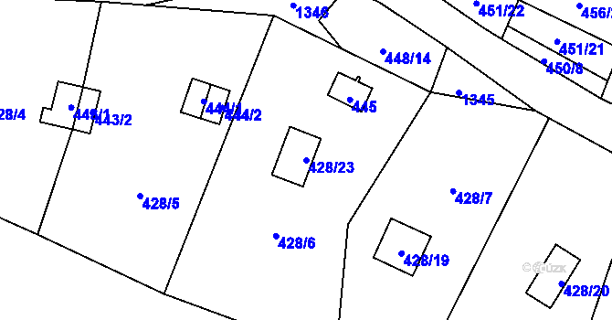 Parcela st. 428/23 v KÚ Holany, Katastrální mapa