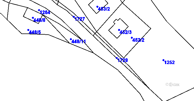 Parcela st. 448/6 v KÚ Holany, Katastrální mapa