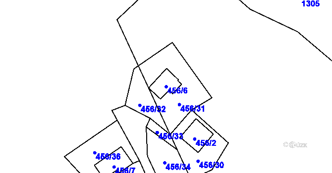 Parcela st. 456/6 v KÚ Holany, Katastrální mapa