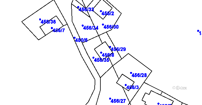 Parcela st. 456/8 v KÚ Holany, Katastrální mapa
