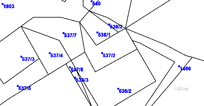 Parcela st. 537/2 v KÚ Holany, Katastrální mapa