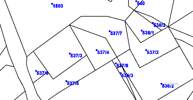 Parcela st. 537/4 v KÚ Holany, Katastrální mapa