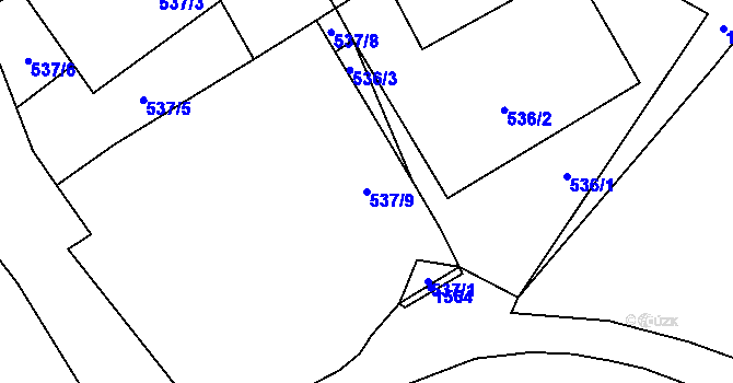 Parcela st. 537/9 v KÚ Holany, Katastrální mapa