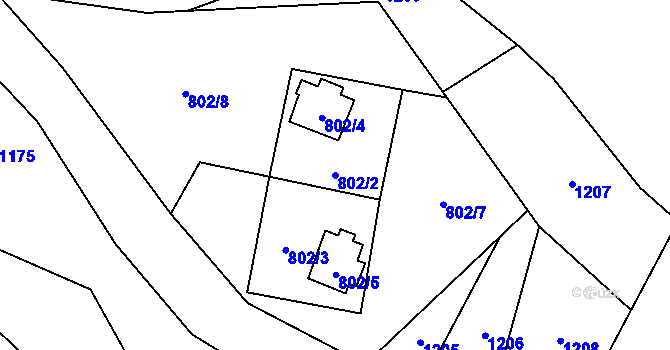 Parcela st. 802/2 v KÚ Holany, Katastrální mapa