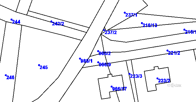 Parcela st. 966/2 v KÚ Holany, Katastrální mapa