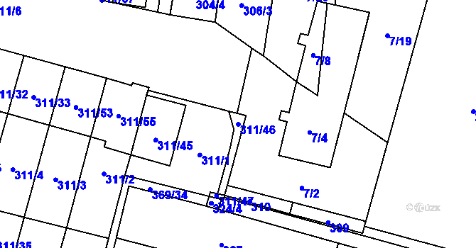 Parcela st. 311/46 v KÚ Holasice, Katastrální mapa