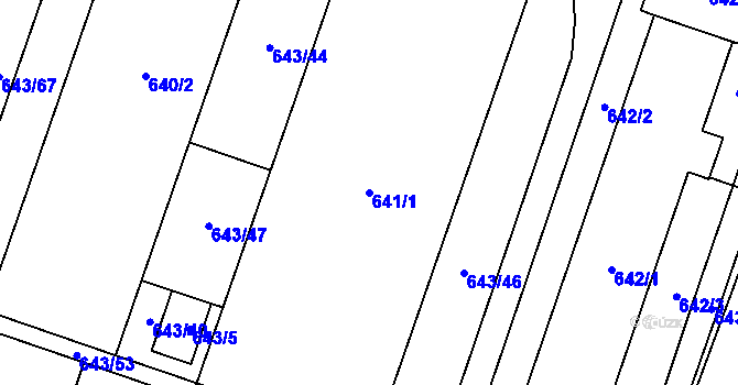 Parcela st. 641/1 v KÚ Holasice, Katastrální mapa