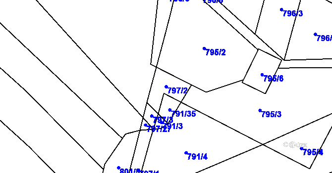 Parcela st. 797/2 v KÚ Holasice, Katastrální mapa
