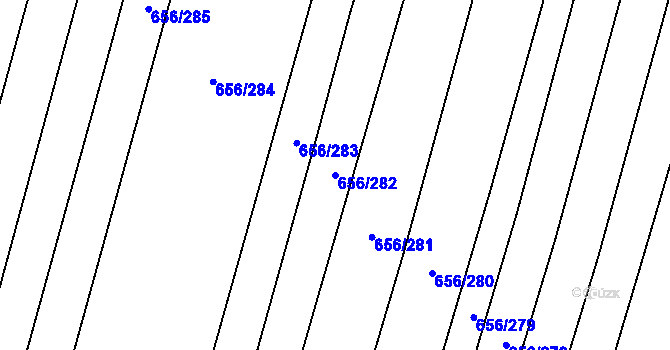 Parcela st. 656/282 v KÚ Holasice, Katastrální mapa