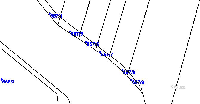 Parcela st. 657/7 v KÚ Holasice, Katastrální mapa