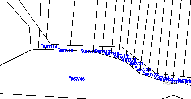 Parcela st. 657/17 v KÚ Holasice, Katastrální mapa
