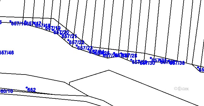 Parcela st. 657/26 v KÚ Holasice, Katastrální mapa
