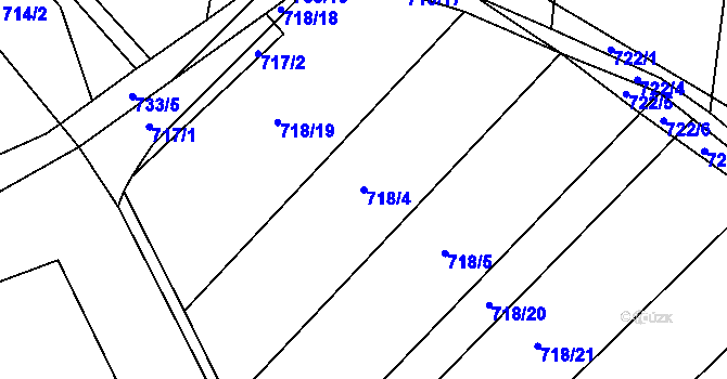 Parcela st. 718/4 v KÚ Holasice, Katastrální mapa