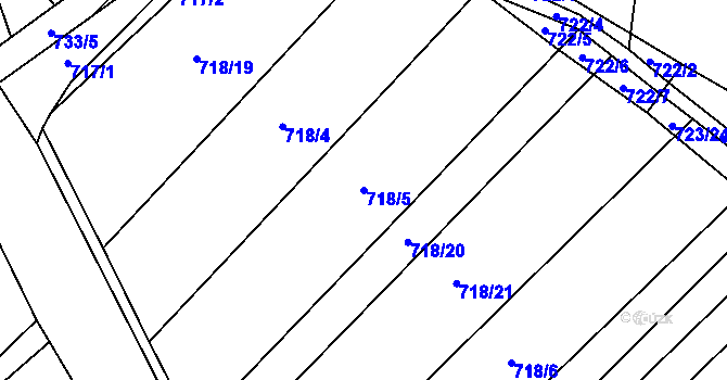 Parcela st. 718/5 v KÚ Holasice, Katastrální mapa