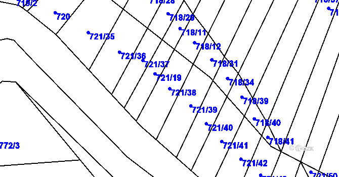 Parcela st. 721/38 v KÚ Holasice, Katastrální mapa