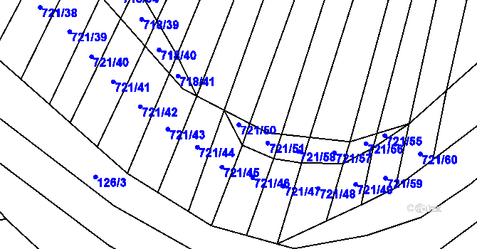 Parcela st. 721/50 v KÚ Holasice, Katastrální mapa